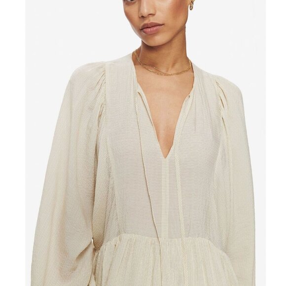 ANINE BING Madison Silk Mini Boho Dress White Black Stripe Size XS - Picture 4 of 15